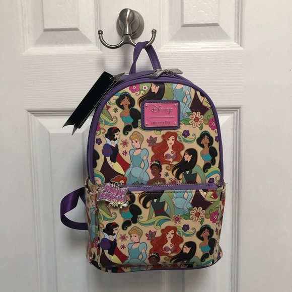 Disney Groovy Princess Loungefly Mini Backpack Ariel Jasmine Tiana BAM New NWT